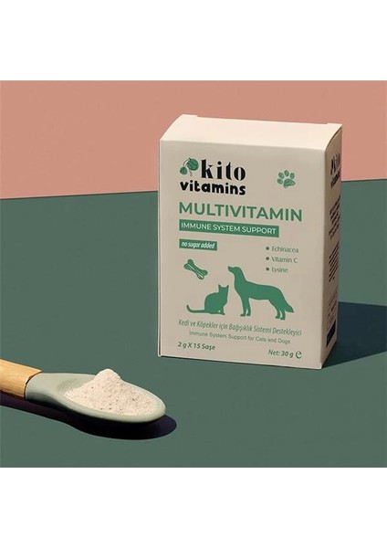 Kedi ve Köpekler Için Multivitamin Bağışıklık Sistemi Destekleyici 2g x 15 Saşe