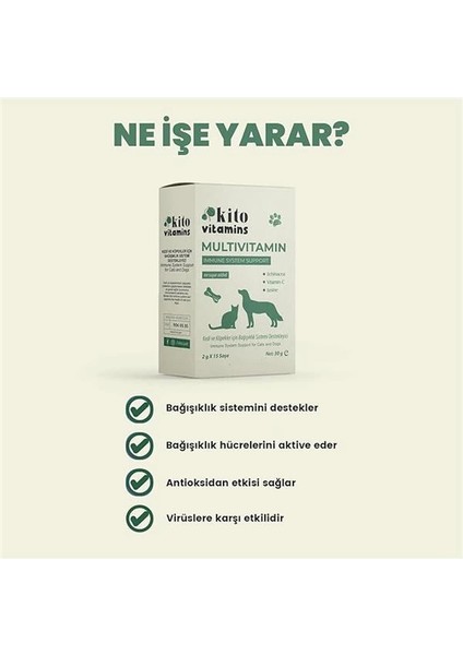 Kedi ve Köpekler Için Multivitamin Bağışıklık Sistemi Destekleyici 2g x 15 Saşe fiyatları