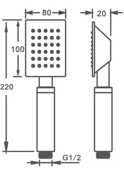 El Duş Başlığı 304 Çelik Metal Kare KE104 (Mat Siyah) fırsatları