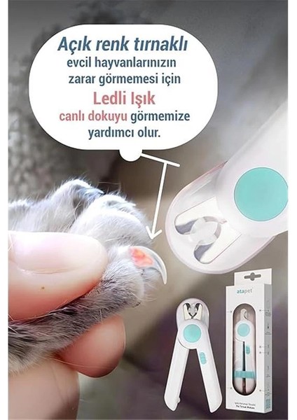 Işıklı Kedi Köpek Tırnak Makası Pet Evcil Hayvanları Için Korumalı Led'li Törpülü Tırnak Makası modelleri