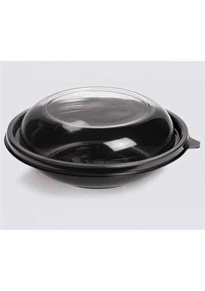 Kullan At Siyah Şeffaf Kapaklı Salata Kasesi 16 Adet