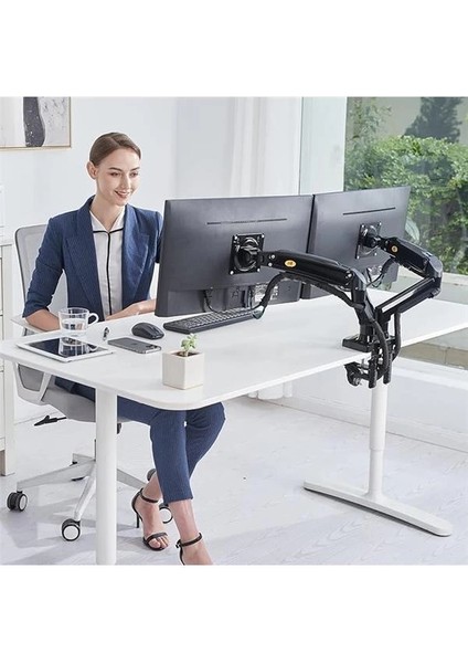 North Bayou Nb F160 17-27" Çift Kol 2-9 kg Amortisörlü Monitör Standı