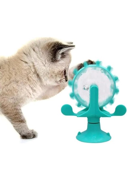 Vantuzlu Dönebilen Kedi ve Köpek Mama Oyuncağı, Eğlenceli ve Interaktif Besleme Kabı