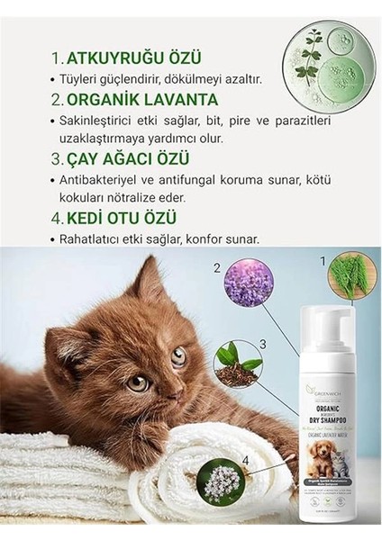 Köpek ve Kedi Için Durulamaya Gerek Olmayan Lavanta Özlü Temizleme Köpüğü, 150 ml fırsatları