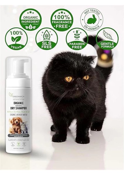 Köpek ve Kedi Için Durulamaya Gerek Olmayan Lavanta Özlü Temizleme Köpüğü, 150 ml indirimleri