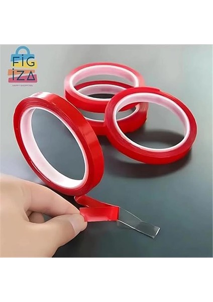 Şeffaf Silikonlu Çift Taraflı Montaj Bandı – 10MM x 5 Metre | Süper Güçlü, Su Geçirmez