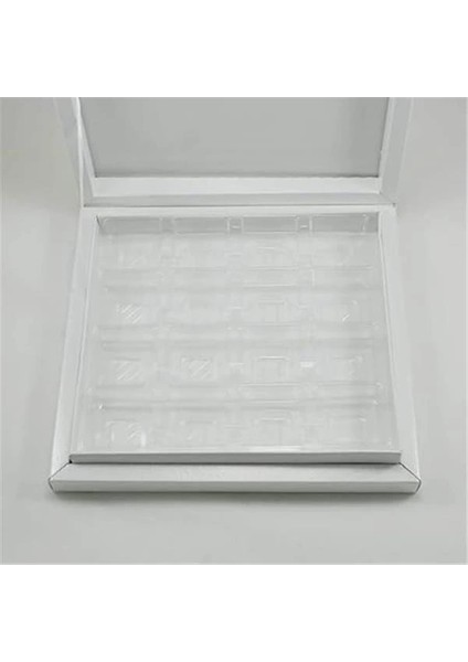 16 Bölmeli Madlen Çikolata Kutusu Beyaz Renkli