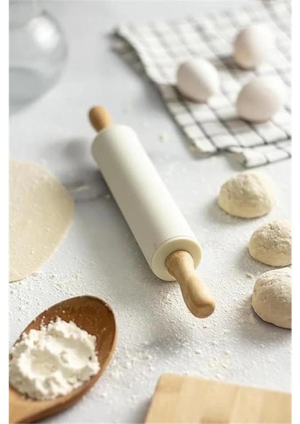 Ahşap Saplı Silikon Merdane,dönerli Merdane,hamur Merdanesi,pizza ve Börek Hamuru Açmak fiyatları