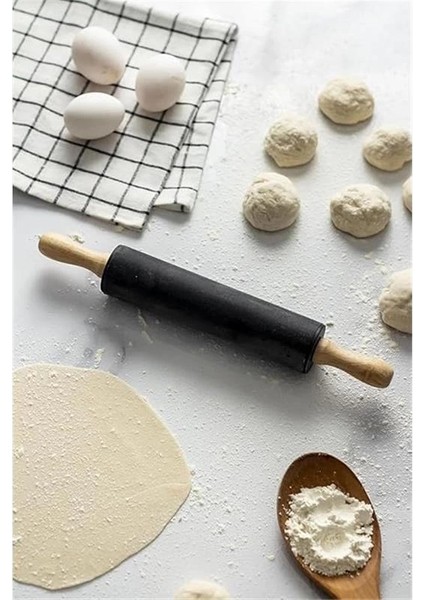 Ahşap Saplı Silikon Merdane,dönerli Merdane,hamur Merdanesi,pizza ve Börek Hamuru Açmak modelleri