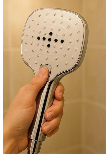 Spiralli Duş Başlığı Seti, 3 Fonksiyonlu Tuşlu Geniş Gövde Krom Duş Başlığı, 150 cm Duş fiyatları