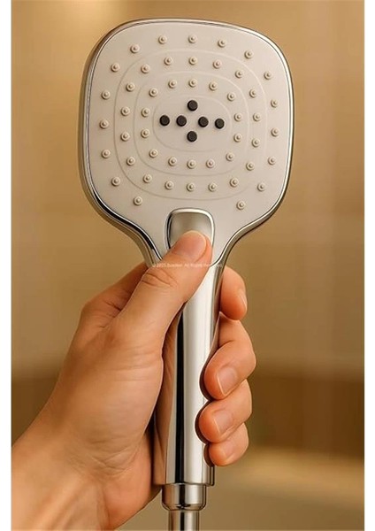 Spiralli Duş Başlığı Seti, 3 Fonksiyonlu Tuşlu Geniş Gövde Krom Duş Başlığı, 150 cm Duş modelleri