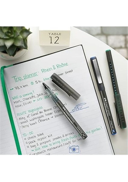Faber-Castell Free Ink Roller Kalem 0.7, Kırmızı, Silinmez Kalıcı Mürekkep, Iğne Uçlu, Akıcı Yazım