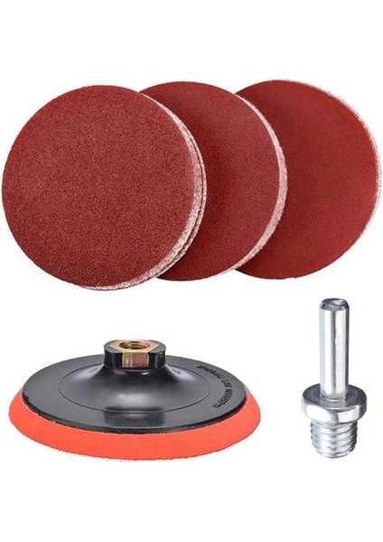 Cırt Zımpara Seti + Matkap Aparatı 115 mm (7 Parça)