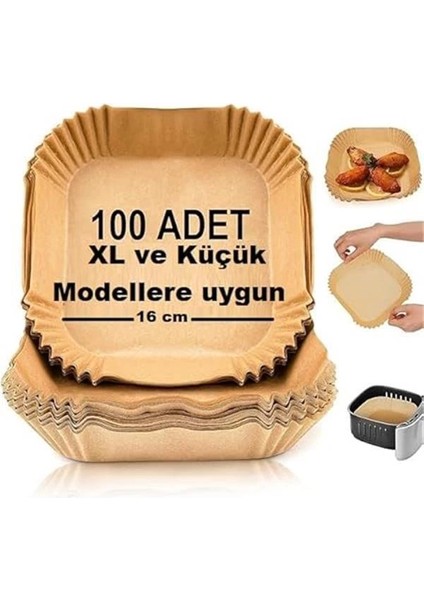 Airfryer Pişirme Kağıdı Kare 100 Adet Hava Fritöz Parşömen Ithal Fırın Kağıdı Tek Kullanımlık Kağıt indirimleri