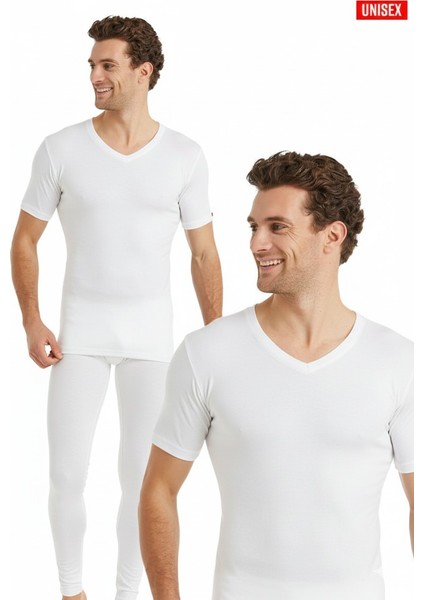 Unisex Termal Tişört – V Yaka, Isı Tutucu Kışlık Iç Giyim 1263
