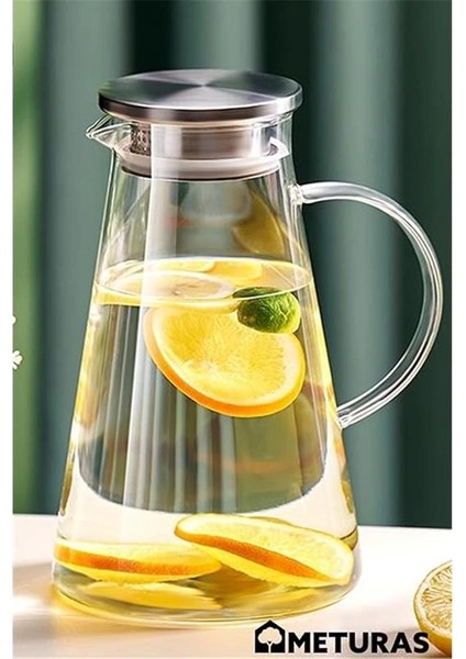 Borosilikat Cam Sürahi | Süzgeçli Paslanmaz Çelik Kapaklı, Isıya Dayanıklı Soğuk & Sıcak fiyatları