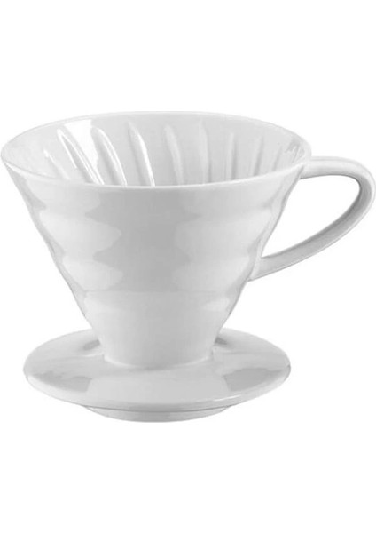 Epinox Seramik Kahve Dripper - Porselen Demleyici - No: 2 - Beyaz (Hario V60 Benzeri) fırsatları