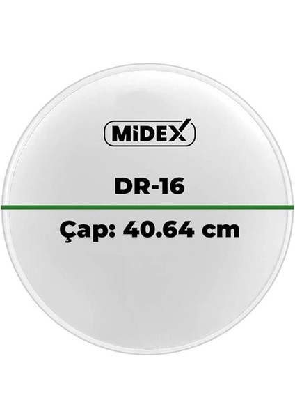 Midex DR-16WH Beyaz Renk 16 Inç Tom Bateri Davul Derisi Drumhead 16'' Inch (40.64 Cm) modelleri