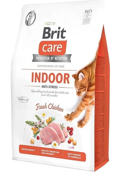 Care Indoor Anti, Ev Içinde Yaşayan Stresli Kediler Için, Tahılsız, Hipoalerjenik, Taze Tavuk