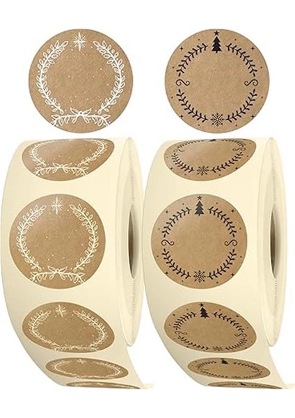 Noel Yazmak Için Çıkartma - 1000 Adet Yazılabilir Kraft Kağıdı Görünümlü Hediye indirimleri