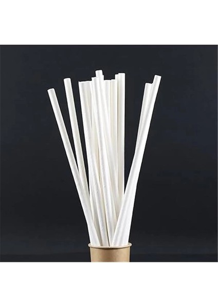 Kağıt Pipet 100 Adet Beyaz Kağıt Pipet, Çap 6 mm 20 Cm, Pla/pe Içermez, Biyolojik Olarak fiyatları