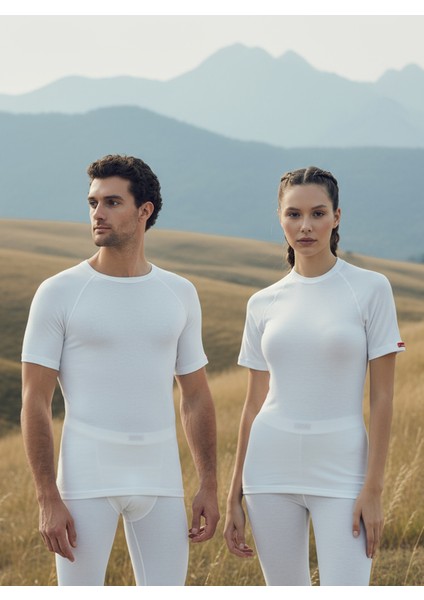 Vücuda Oturan Içlik Unisex Termal Tişört – Bisiklet Yaka, 2. Seviye Isı KORUMA-9258