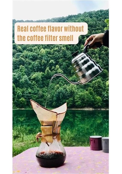 (2 Adet) Yıkanabilir, Kumaş Chemex Kahve Filtresi AĞARTILMAMIŞ%100 Ham Pamuk, Organik, Ekolojik indirimleri