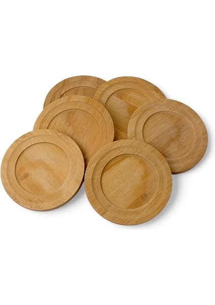 Bambu Yuvarlak Çay Tabağı Bardak Altlığı 6 'lı Set, Dekoratif Bambu Altlık indirimleri