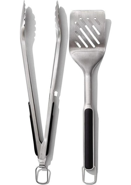 Good Grips Spatula ve Maşa Seti - Bulaşık Makinesinde Yıkanabilir Barbekü Maşası Seti Paslanmaz