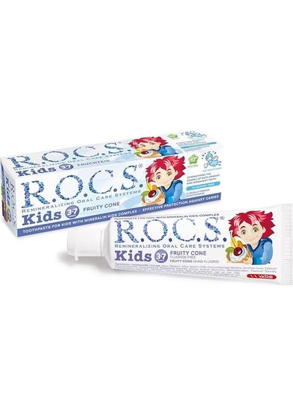 R.o.c.s. Kids 3-7 Yaş Florürsüz Diş Macunu Meyve Külahı Tadında (1 x 45 G)