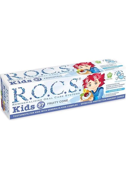 R.o.c.s. Kids 3-7 Yaş Florürsüz Diş Macunu Meyve Külahı Tadında (1 x 45 G)
