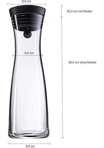 Cam Gümüş Kapaklı Karaf 1 Lt