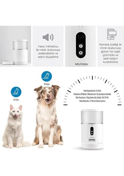 Kameralı ve Sesli Akıllı Mama Kabı Wi-Fi Destekli - Smart Pet Feeder - App ile Kontrol fırsatları