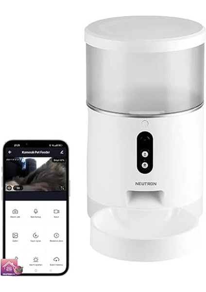 Kameralı ve Sesli Akıllı Mama Kabı Wi-Fi Destekli - Smart Pet Feeder - App ile Kontrol