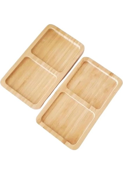 Bambu 2 Bölmeli Yağdanlık ve Sosluk Altlığı - Şık Tasarımlı Doğal Ahşap Stand, Mutfak Tezgahı Için
