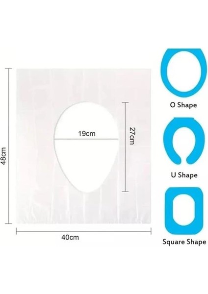 Tek Kullanımlık Hijyenik Klozet Kapağı Örtüsü - 50 Adet, Seyahat Için Ideal modelleri