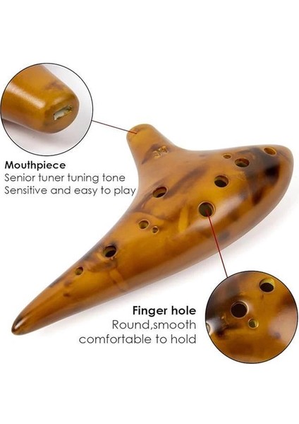At Seramik Ocarina Enstrümanı, 12 Ton Alto C Şarkı Kitabı Taşıma Çantası Teşhir Standı fırsatları