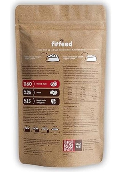 Freeze-Dried Kuru Çiğ Kedi Maması -%75 Dana - 300G indirimleri