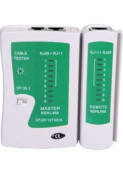 Network Tester RJ11 RJ45 Cat Internet Kontrol Test Cihazı LED Işıklı 4523