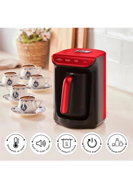 Hatır Köz Sütlü Türk Kahve Makinesi Imperial Red
