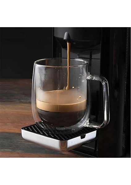 Çift Cidarlı Cam Kupa Ev Ofis Fincanı Çift Katlı Isı Yalıtımlı Kulplu Cam Bardak (2 Adet