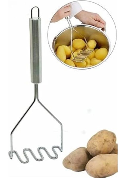 Arslan Group - Lüks Paslanmaz Metal Patates Ezici 24 cm