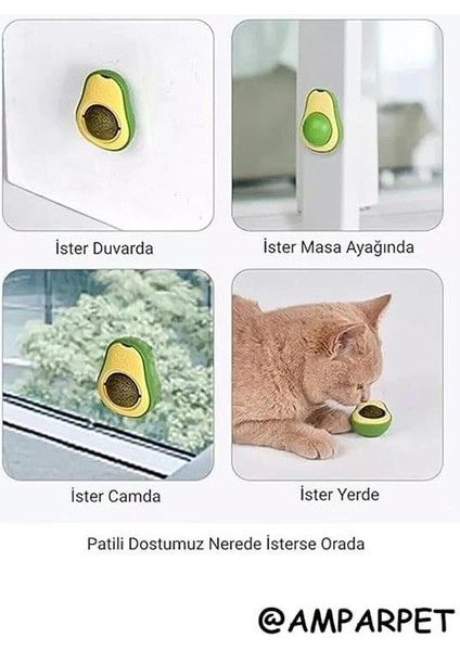 Amparpet Avokado Catnip Avokado Kedi Çimi Topu Avokado Kedi Nanesi Oyuncağı indirimleri