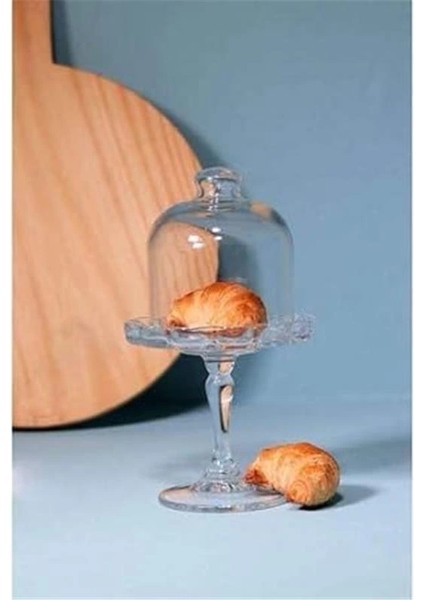 Pasabahce Mini Patisserie Ayaklı Cam Kapaklı Servis Tabağı