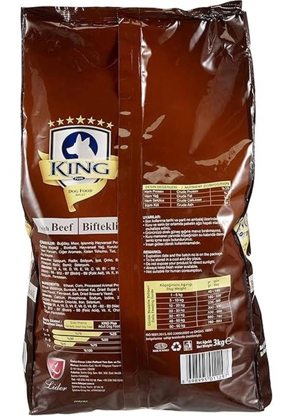 King Biftekli Yetişkin Köpek Maması 3 kg fiyatları