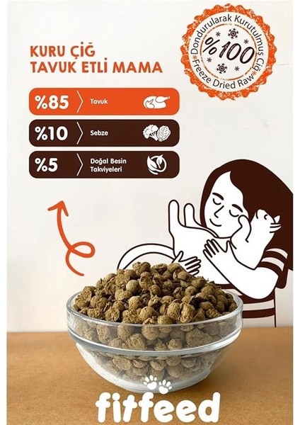Freeze-Dried Kuru Çiğ Kedi Maması -%85 Tavuk - 300G modelleri
