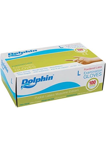 Dolphin Beyaz Lateks Eldiven Pudralı L 100 Adet fiyatları