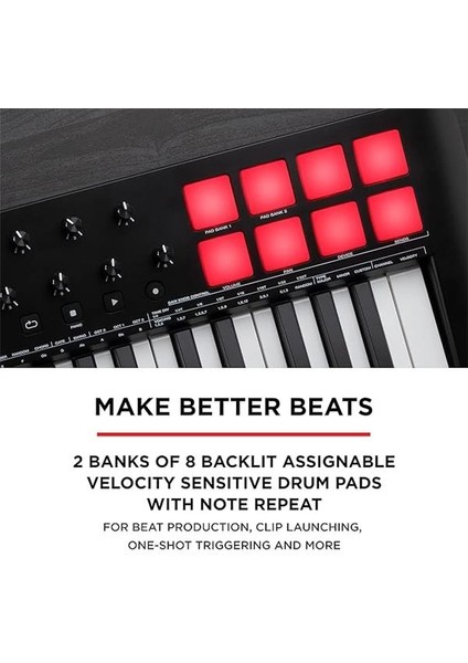 M-Audio Oxygen 25 V – 25 Tuşlu USB Mıdı Klavye Denetleyicisi, Beat Pad'li, Smart Chord & Scale indirimleri