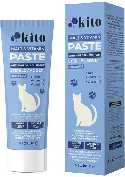 Kısır Veya Yetişkin Kediler Için Tüy Yumağı Önleyici ve Bağışıklık Sistemi Destekleyici Malt