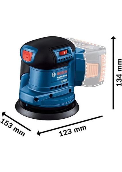 Gex 185-LI Akülü Eksantrik Zımpara (18 Volt, Solo, Zımpara Tabanı Çapı: 125 mm modelleri